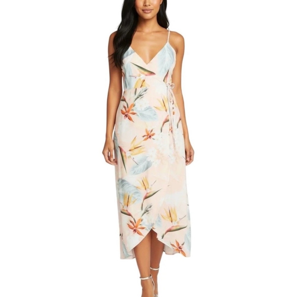 New! Show Me Your Mumu Meghan Wrap Dress - Pink Paradise Party Size L